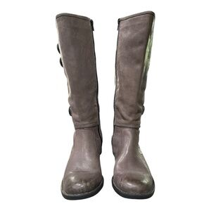 Born Gray Taupe Leather Knee High Riding Boots | Women’s 8 | Comfort